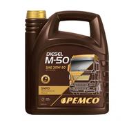 Pemco Diesel M-50 SHPD 20W-50 Olio Motore Minerale, ACEA A3/B4 E7, 5 L