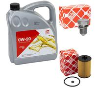 Olio Motore Set 0W-20 4 Litro + Filtro Olio 47827 + Vite per Seat Skoda VW 2.0