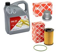 Olio Motore Set 0W-20 5 Litro + Filtro 170089 + Vite per Audi A6 Avant A7 3.0