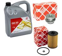 Olio Motore Set 0W-20 5 Litro + Filtro 47827 + Vite per VW Tiguan 2.0 150 Cv