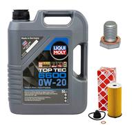 Olio Motore Set 0W-20 5 Litro + Filtro Olio+Vite per BMW 2er X1 Mini Cooper One