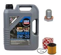 Olio Motore Set 0W-20 5 Litro + Filtro + Tappo Scarico per BMW 3er 320 4er X4