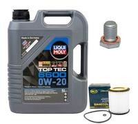 Olio Motore Set 0W-20 5 Litro + Filtro + Tappo Scarico per BMW 3er 320i 4er X4
