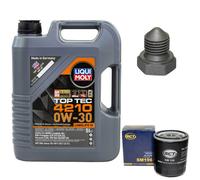 Olio Motore Set 0W-30 5 Litro + Filtro Olio+Vite per Skoda Fabia Io VW Lupo