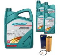 Olio Motore Set 0W-30 Giga Luce 030 9 Litro + Filtro per Daewoo Musso 3.2 220 Ps