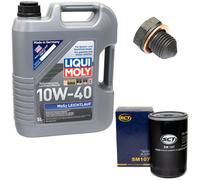 Olio Motore Set 10W-40 5 Litro + Filtro Olio Sm 107 + Vite per Audi 50 VW Golf