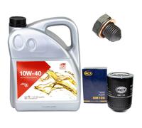 Olio Motore Set 10W-40 5 Litro + Filtro Olio+Vite per Audi 100 Seat VW Passat