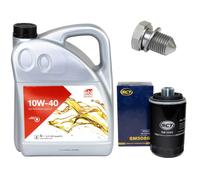 Olio Motore Set 10W-40 5 Litro + Filtro Olio+Vite per Audi A3 DD Seat VW Golf