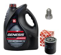 Olio Motore Set 10W-40 5 Litro + Filtro Olio+Vite per Audi A4 A6 Skoda VW