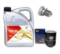 Olio Motore Set 10W-40 5 Litro + Filtro Olio+Vite per Audi A4 per Seat Exeo VW