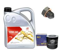 Olio Motore Set 10W-40 5 Litro + Filtro Olio+Vite per Audi A6 100 Per VW