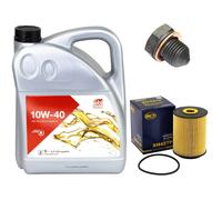 Olio Motore Set 10W-40 5 Litro + Filtro Olio+Vite per Audi Seat VW Passat Caddy