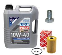 Olio Motore Set 10W-40 5 Litro + Filtro Olio+Vite per BMW 3er E30 E36 Z3 5er E34