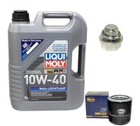 Olio Motore Set 10W-40 5 Litro + Filtro Olio+Vite per Kia Rio II Mitsubishi L300