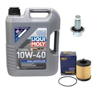 Olio Motore Set 10W-40 5 Litro + Filtro Olio+Vite per Opel Vectra B Astra G 2.2i