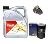 Olio Motore Set 10W-40 5 Litro + Filtro Olio+Vite per Seat Cordoba 1.9 Tdi 90 Cv