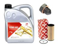 Olio Motore Set 10W-40 5 Litro + Filtro Olio+Vite per Sedile Cordoba VW Caddy