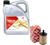 Olio Motore Set 10W-40 5 Litro + Filtro per Seat Cordoba Skoda Fabia VW Polo 2.0