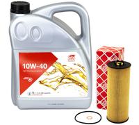 Olio Motore Set 10W-40 5 Litro + Filtro per VW Passat Variant 2.5 163 Ps 180