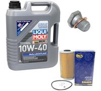 Olio Motore Set 10W-40 5 Litro + Filtro Sh 405 + Vite per BMW 3er E36 5er E34
