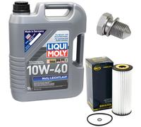 Olio Motore Set 10W-40 5 Litro + Filtro Sh 420 L + Vite per Audi Seat Skoda VW