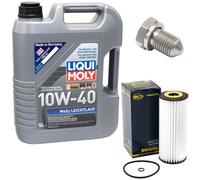 Olio Motore Set 10W-40 5 Litro + Filtro Sh 420 L + Vite per Audi Seat Škoda VW