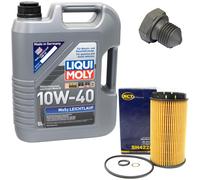 Olio Motore Set 10W-40 5 Litro + Filtro Sh 422 P + Vite per Audi 50 80 100 VW