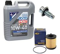 Olio Motore Set 10W-40 5 Litro + Filtro Sh 452 P + Vite per Opel Astra G 2.2