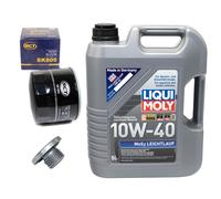 Olio Motore Set 10W-40 5 Litro + Filtro Sk 805 + Vite per Opel Astra G 2.0 T98