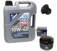 Olio Motore Set 10W-40 5 Litro + Filtro Sm 101 + Vite per Opel Omega A Monza