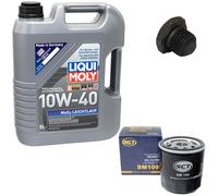 Olio Motore Set 10W-40 5 Litro + Filtro Sm 109 + Vite per Opel Corsa A Kadett