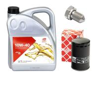 Olio motore Set 10W-40 5 Litro + Filtro + Tappo di scarico dell'olio per Audi