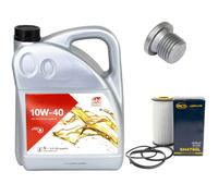 Olio Motore Set 10W-40 5 Litro + Filtro + Tappo Scarico per Audi A3 2.0 TFSI