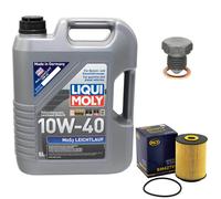 Olio Motore Set 10W-40 5 Litro + Filtro + Tappo Scarico per Audi Seat VW