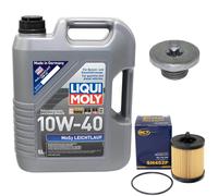 Olio Motore Set 10W-40 5 Litro + Filtro + Tappo Scarico per Opel Vectra B