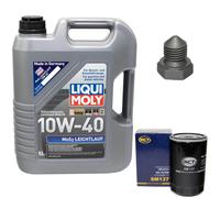 Olio Motore Set 10W-40 5 Litro + Filtro + Tappo Scarico per Seat Cordoba 1.9TDI