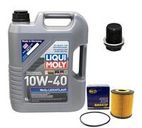 Olio Motore Set 10W-40 5 Litro + Filtro + Tappo Scarico per Volvo S40 V70 2.0