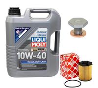 Olio Motore Set 10W-40 5Liter + Filtro Olio+Vite per Citroen Mazda Peugeot