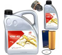 Olio Motore Set 10W-40 6 Litro + Filtro Sh 421 P + Vite per Audi A4 155 163 Cv