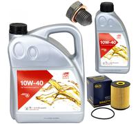 Olio Motore Set 10W-40 6 Litro + Filtro Sh 427 P + Vite per VW Passat Golf III