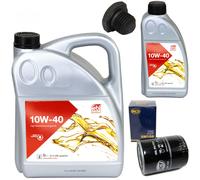 Olio Motore Set 10W-40 6 Litro + Filtro Sm 108 + Vite per Opel Omega A 2.3 D