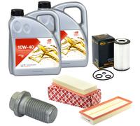 Olio Motore Set 10W-40 8 Litro + Filtro Olio+Vite Dell'Aria per Mercedes