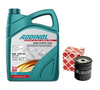 Olio Motore Set 10W-40 Addinol 5 Litro + Filtro per Chevrolet Opel Omega A Saab