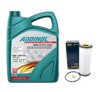 Olio Motore Set 10W-40 Addinol 5 Litro + Filtro Sh 453 L per Lancia Thesis 2.4 D