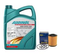 Olio Motore Set 10W-40 Addinol 5 Litro + Filtro Sh 4788 P per Opel Astra G Combo