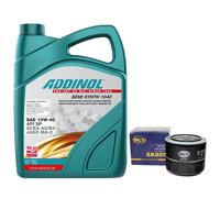 Olio Motore Set 10W-40 Addinol 5 Litro + Filtro Sk 805 per Toyota Corolla Carina