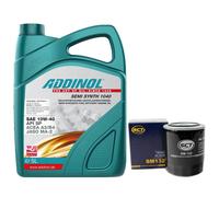Olio Motore Set 10W-40 Addinol 5 Litro + Filtro Sm 132 per Ford Maverick Nissan