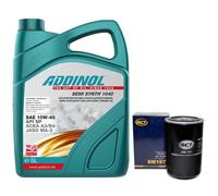 Olio Motore Set 10W-40 Addinol 5 Litro + Filtro Sm 187 per Peugeot 505 J5 Bus