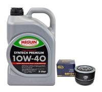 Olio Motore Set 10W-40 Meguin 5 Litro + Filtro Sm 101 per Lancia Delta I Renault