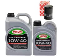 Olio Motore Set 10W-40 Meguin 6 Litro + Filtro 22550 per Audi A4 Avant RS4 8D5